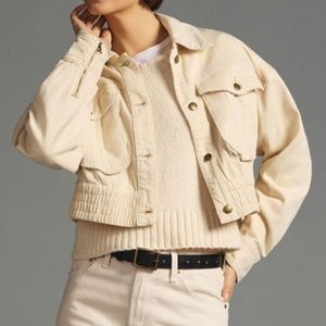 NEW Pilcro Demin Bomber Jacket - Cream